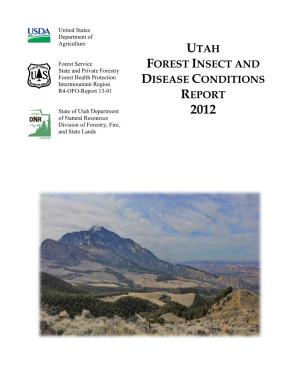 Utah Forest Insect and Disease Conditions Report 2012