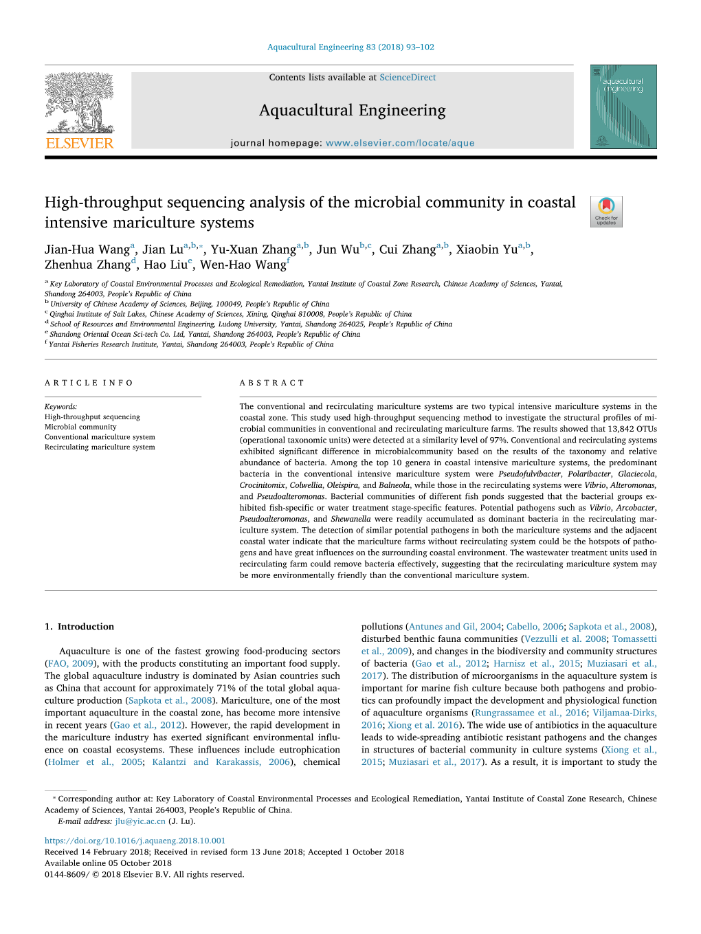 High-Throughput Sequencing Analysis of the Microbial Community In