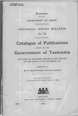 Catalogue of Publications Government of Tasmania