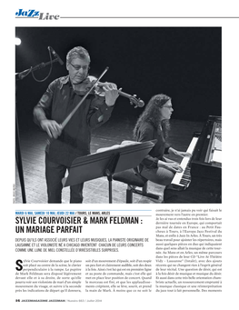 Jazz Live SYLVIE COURVOISIER & MARK FELDMAN : UN MARIAGE