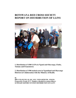 Botswana Red Cross Society Report on Distribution of Llins