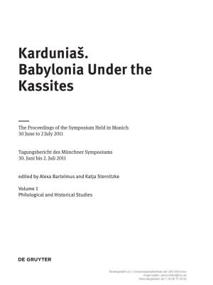 Karduniaš. Babylonia Under the Kassites
