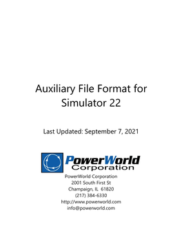 Auxiliary File Format for Simulator 22