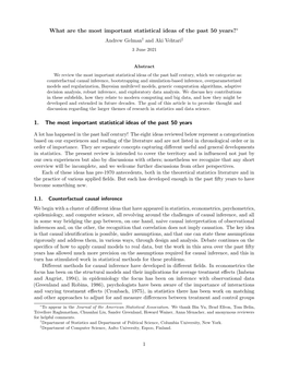 What Are the Most Important Statistical Ideas of the Past 50 Years?∗ Andrew Gelman† and Aki Vehtari‡ 3 June 2021