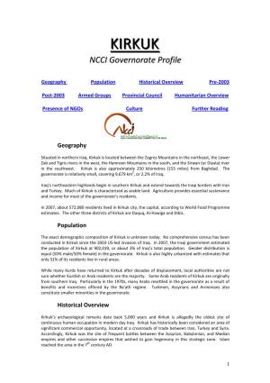 Kirkuk Governorate Profile
