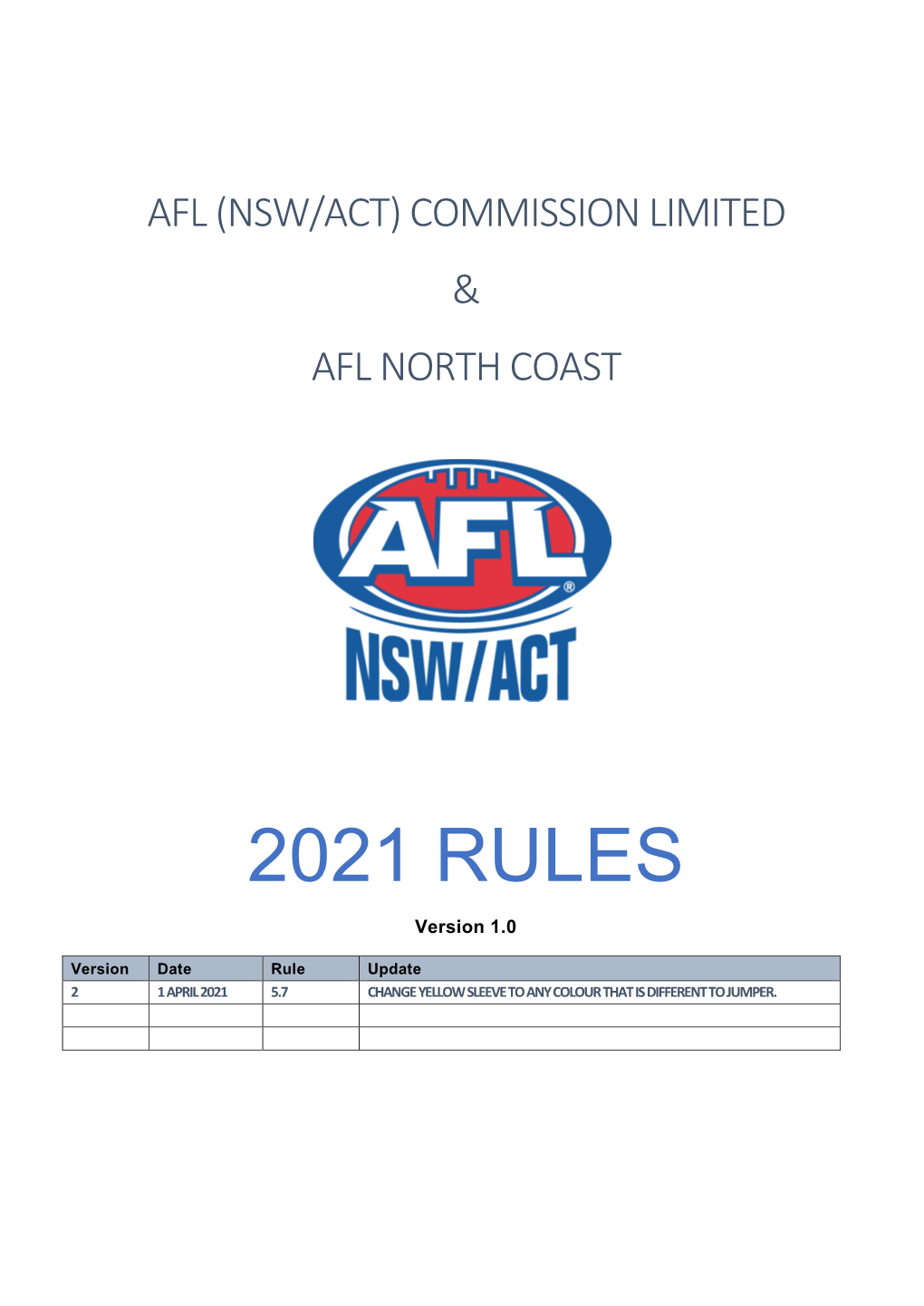 2021 RULES Version 1.0
