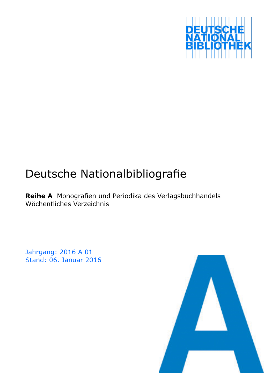 Deutsche Nationalbibliografie 2016 a 01