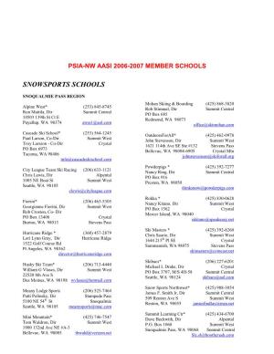Psia-Nw 1995-1996 Member Ski Schools