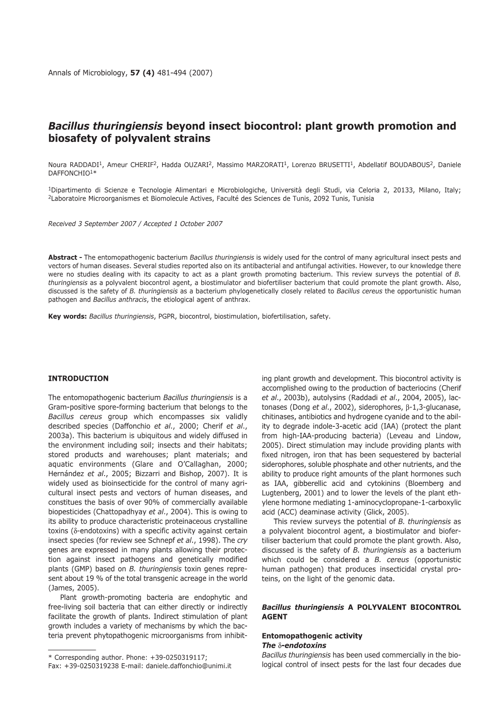 Bacillus Thuringiensis Beyond Insect Biocontrol: Plant Growth Promotion and Biosafety of Polyvalent Strains