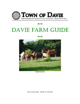 Davie Farm Guide