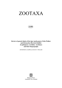 Zootaxa, Virbia & Holomelina (Lepidoptera: Arctiidae: Arctiinae)