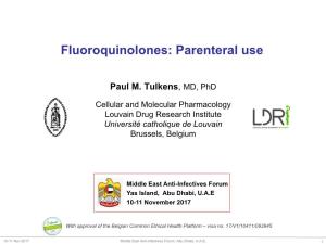 Fluoroquinolones: Parenteral Use