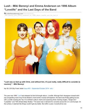 Lush - Miki Berenyi and Emma Anderson on 1996 Album “Lovelife” and the Last Days of the Band