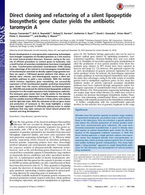 Direct Cloning and Refactoring of a Silent Lipopeptide Biosynthetic Gene Cluster Yields the Antibiotic Taromycin A