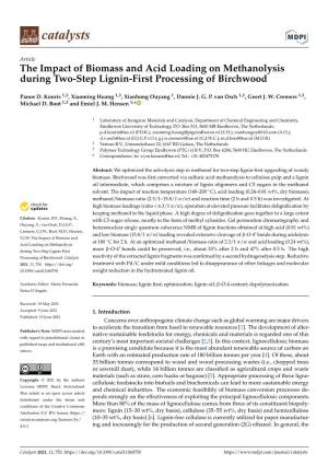 The Impact of Biomass and Acid Loading on Methanolysis During Two-Step Lignin-First Processing of Birchwood