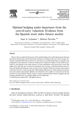 Optimal Hedging Under Departures from the Cost-Of-Carry Valuation: Evidence from the Spanish Stock Index Futures Market