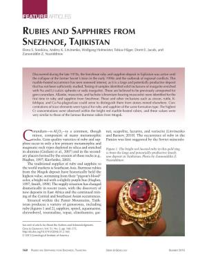 Rubies and Sapphires from Snezhnoe, Tajikistan