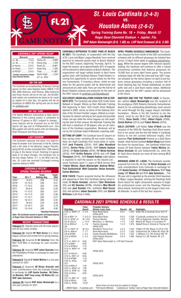 GAME NOTES RHP Adam Wainwright (0-0, 1.80) Vs