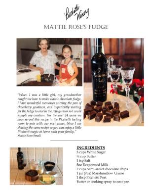 Mattie Rose's Fudge