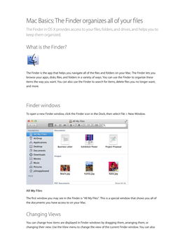 Mac Basics: the Finder Organizes All of Your Files