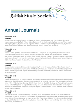 Annual Journals