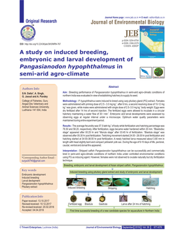 Journal of Environmental Biology a Study on Induced Breeding