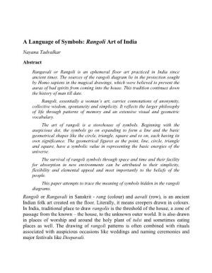 A Language of Symbols: Rangoli Art of India by Nayana Tadvalkar
