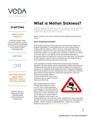 What Is Motion Sickness?