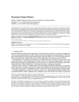 Persistent State Pattern