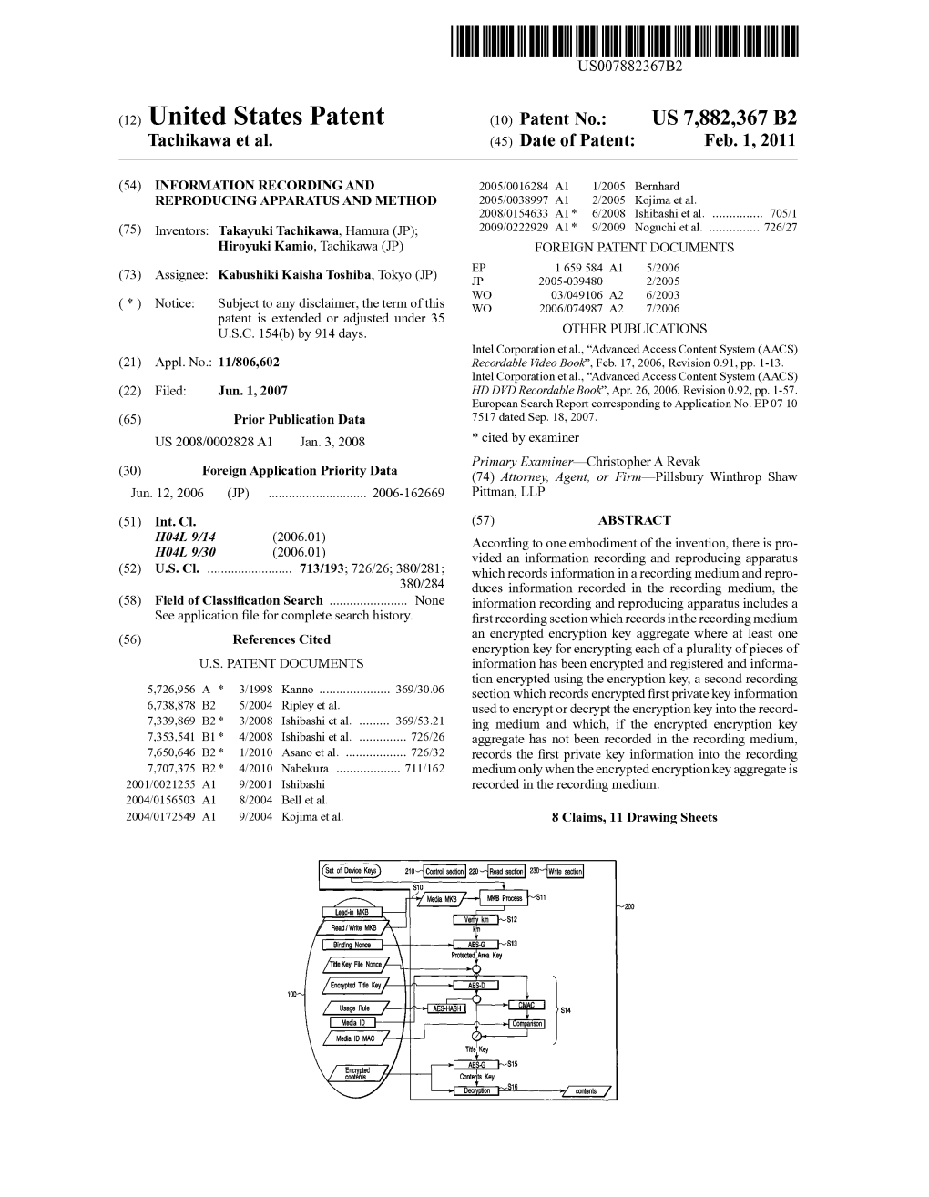 (12) United States Patent (10) Patent N0.: US 7,882,367 B2 Tachikawa Et A]