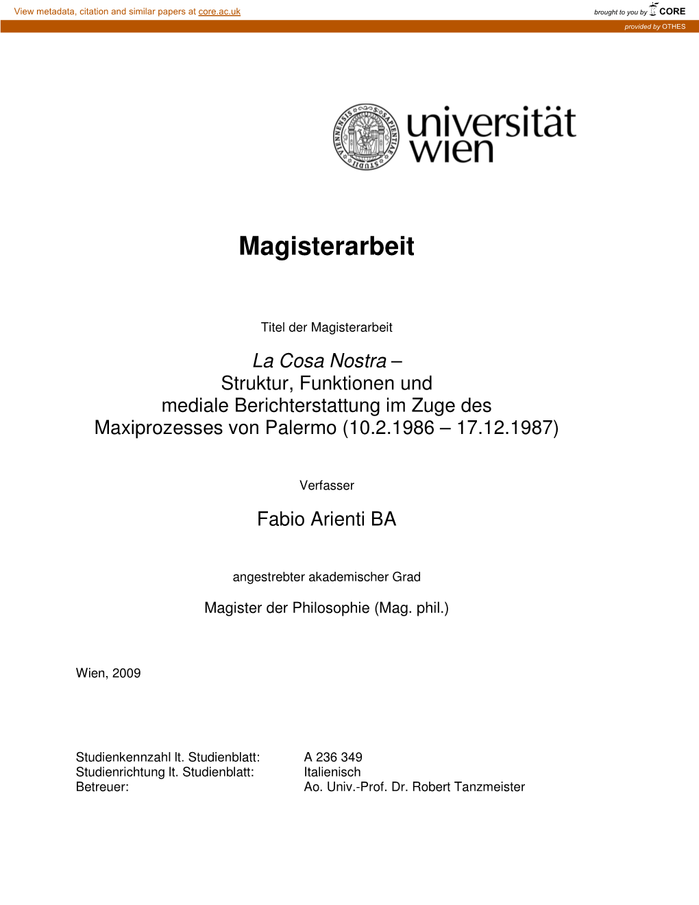 Magisterarbeit