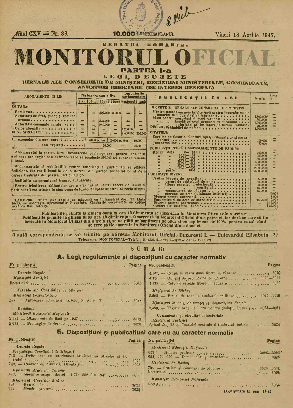 MONITOREPARTEA LEG1, D ECIIIETE PLIRNALE ALE CONSILIRILM DE Minirt3trii, DECIZILINI MINISTERIAL%C'07t1unicatis