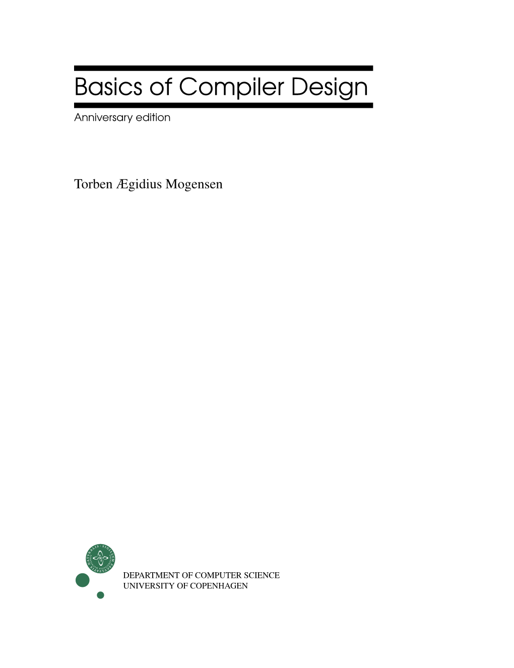 Basics of Compiler Design