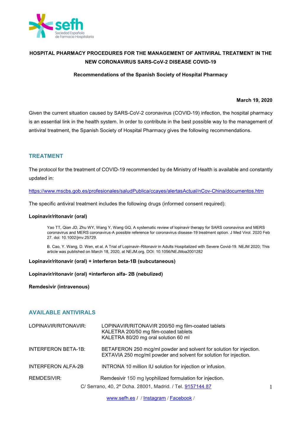 Treatment Available Antivirals