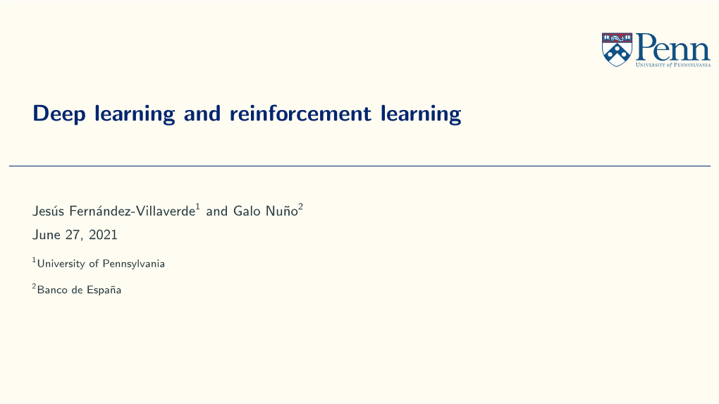 Deep Learning and Reinforcement Learning