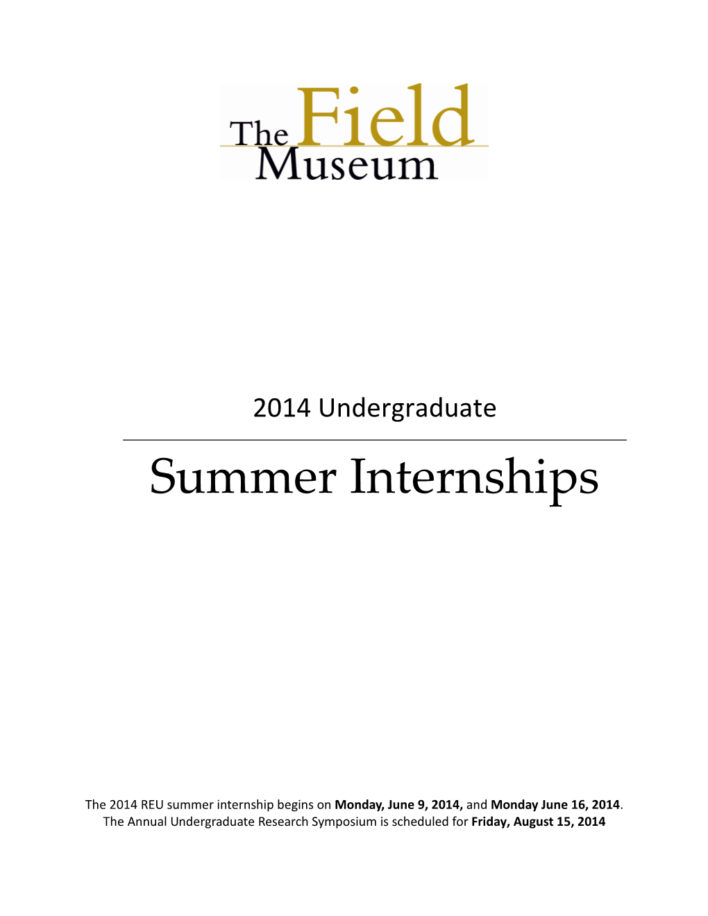 2013 FMNH REU Intern Manual