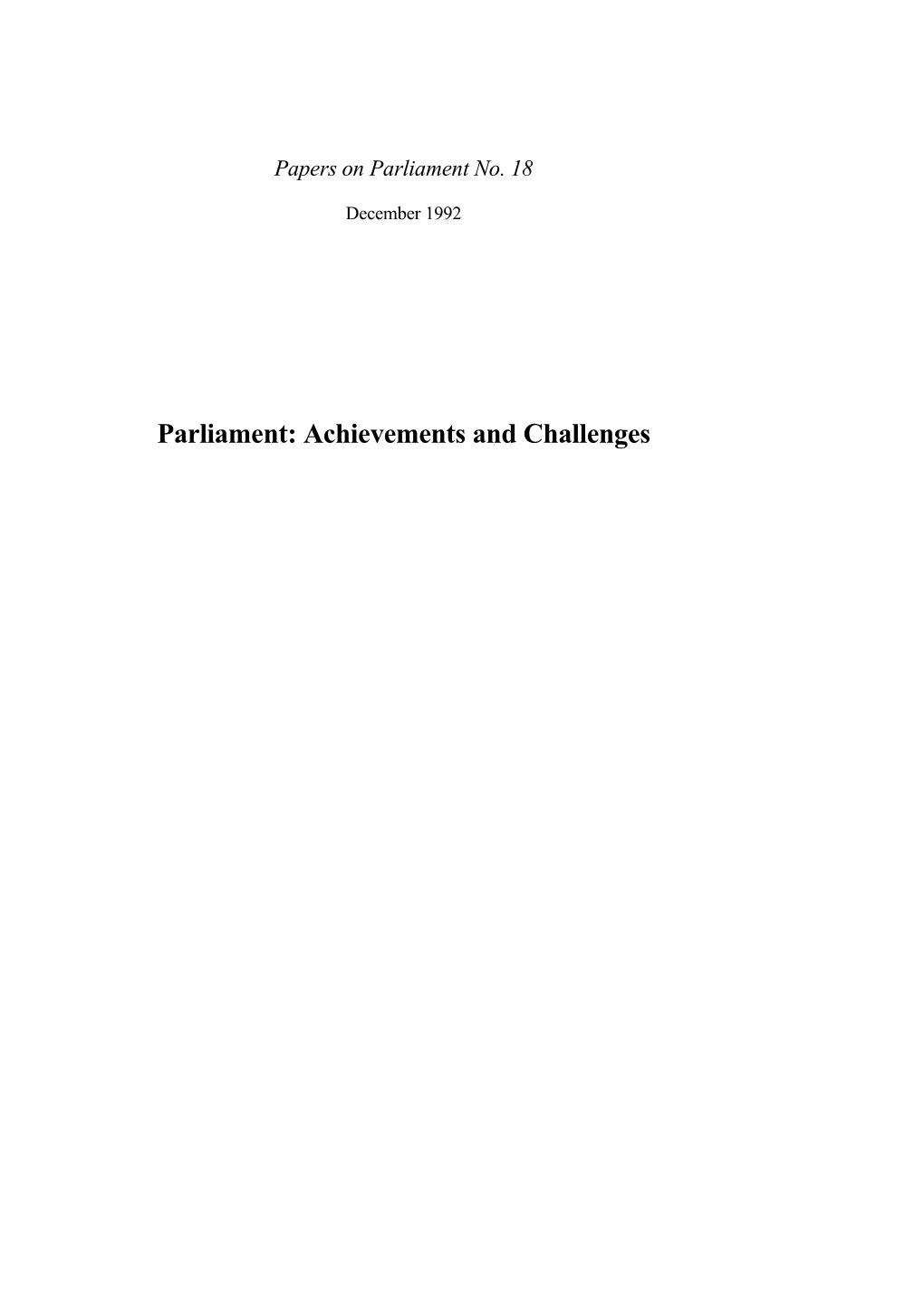 Papers on Parliament No. 18