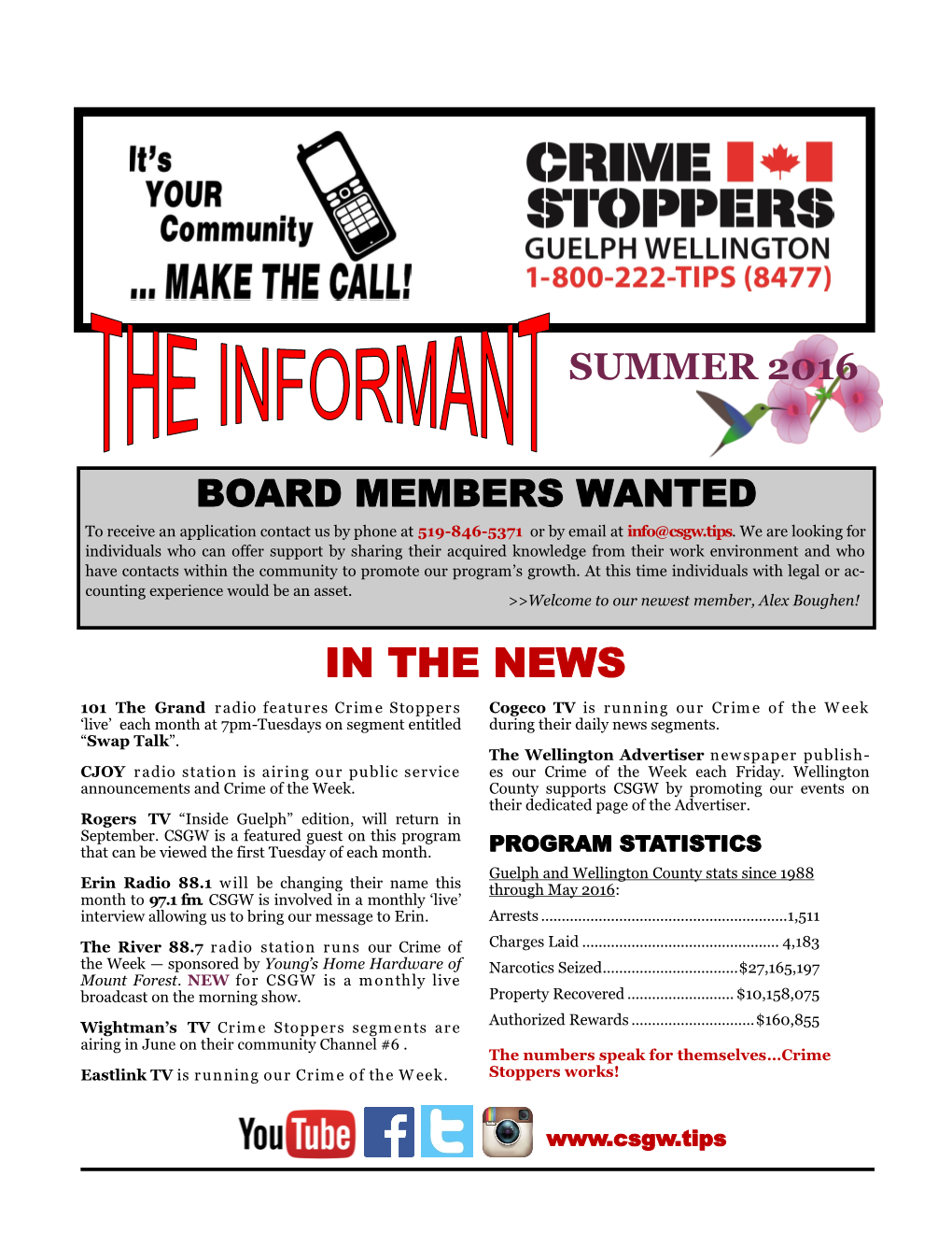 Crime Stoppers Summer Newsletter 2016.Pdf