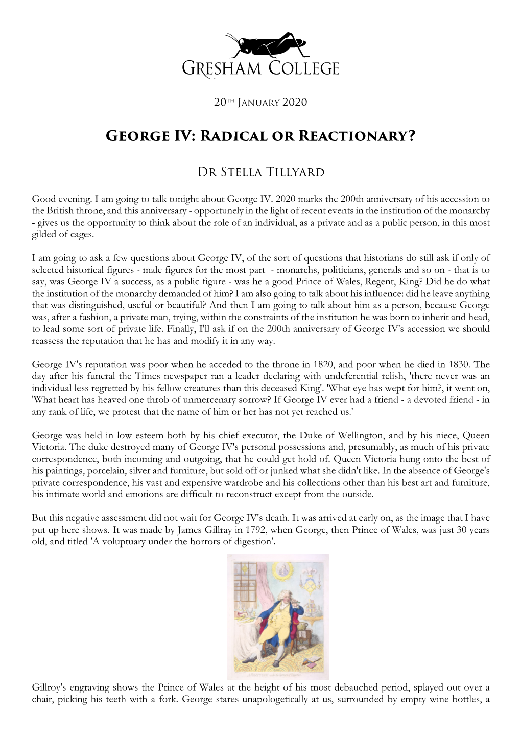 George IV: Radical Or Reactionary?