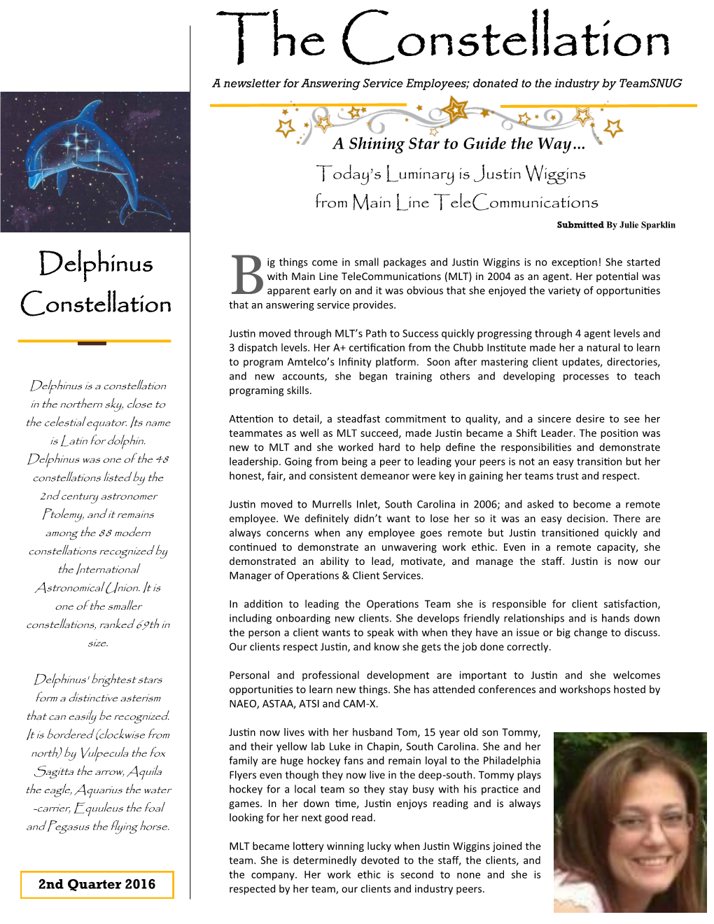 The Constellation a Newsletter for Answering Service Employees; Donated to the Industry by Teamsnug