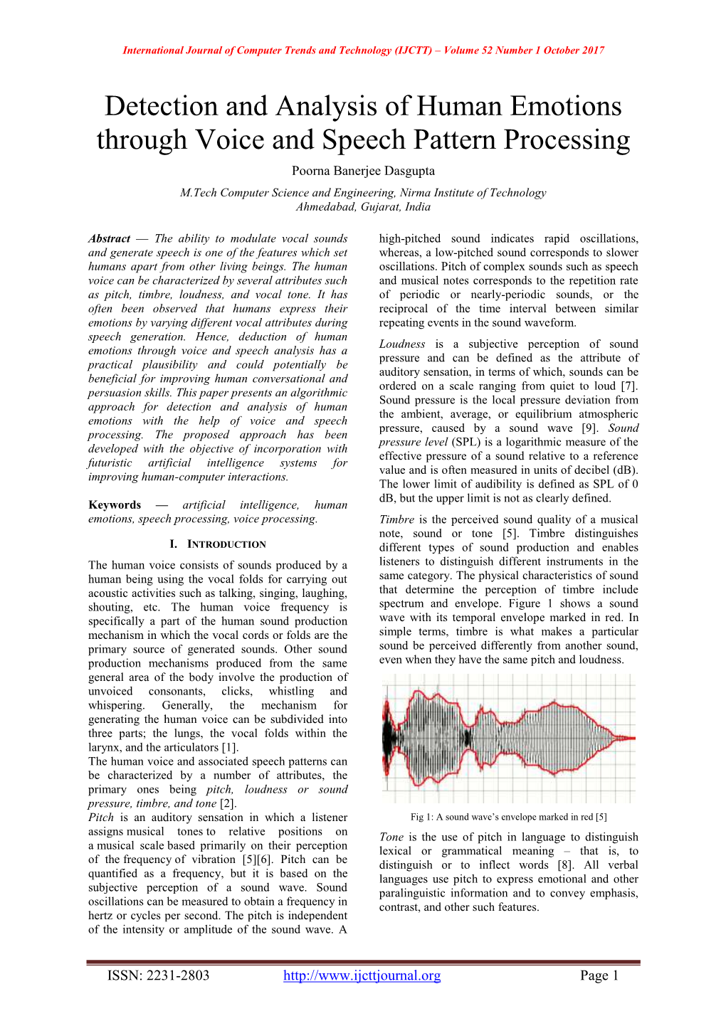 Detection and Analysis of Human Emotions Through Voice And