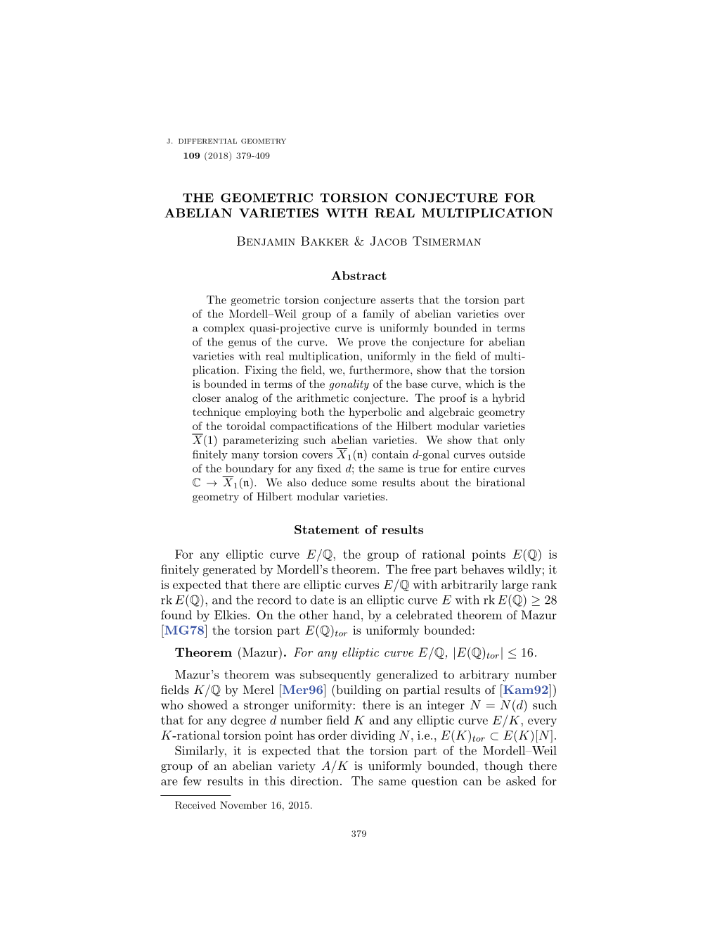 The Geometric Torsion Conjecture for Abelian Varieties with Real Multiplication