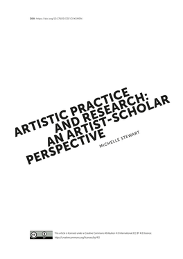An Artist- Scholar Perspective