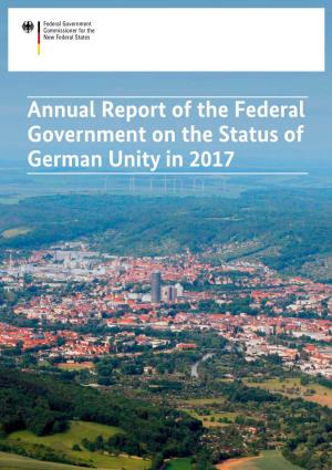 Annual Report of the Federal Government on the Status of German Unity in 2017 Publishing Details