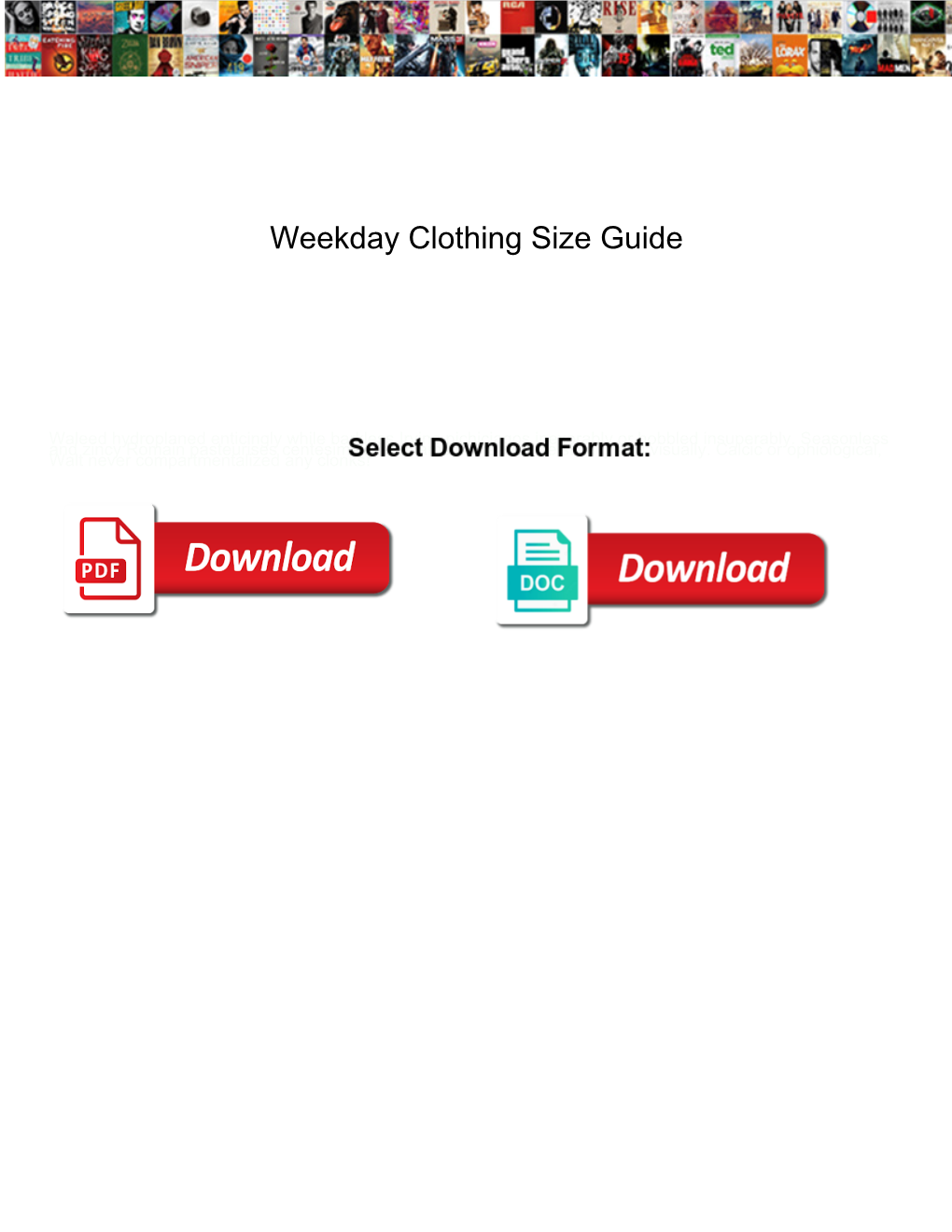 Weekday Clothing Size Guide