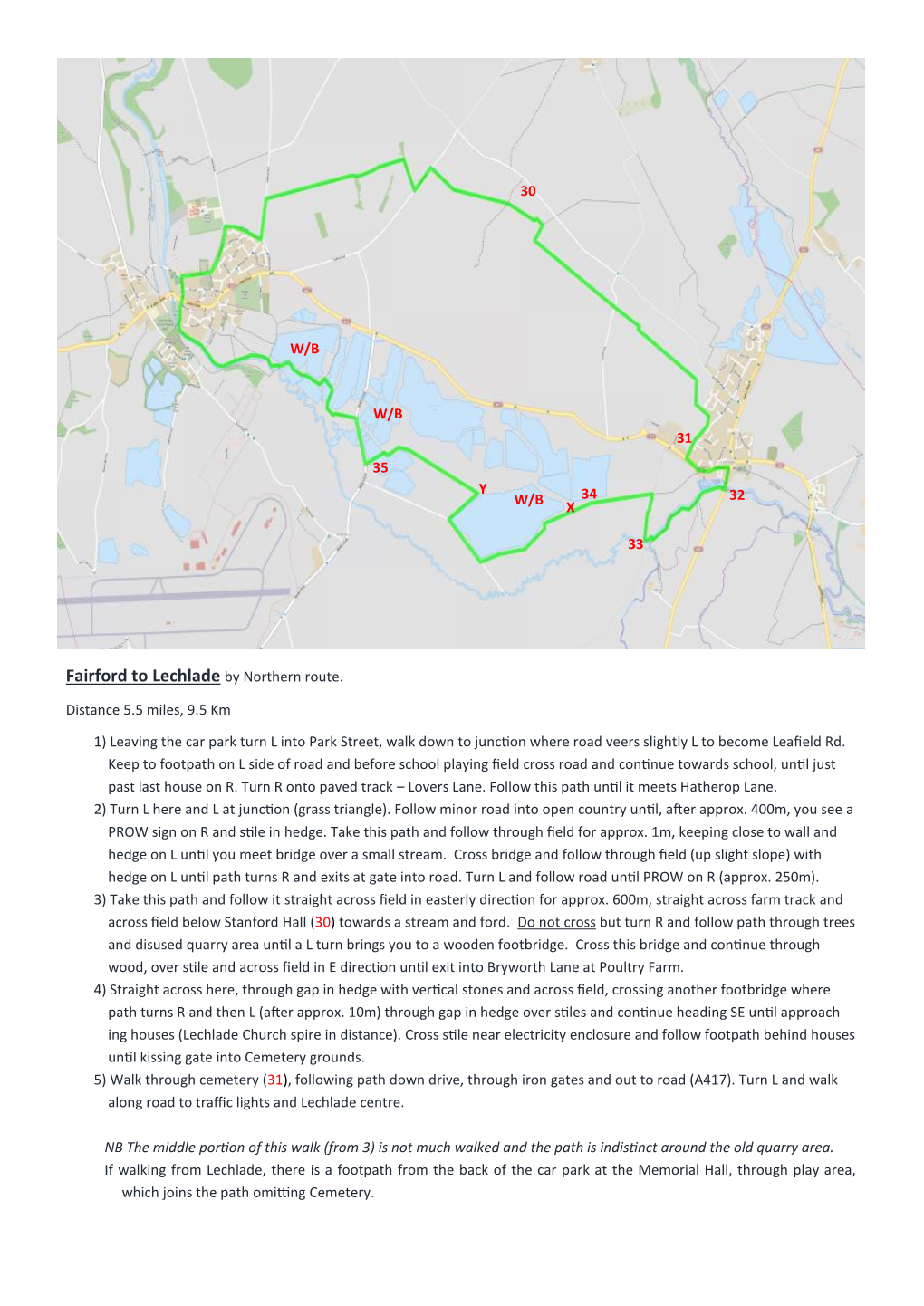 Fairford-Lechlade-Fairford Walks