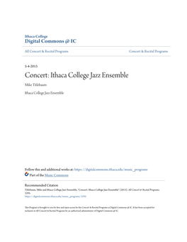 Concert: Ithaca College Jazz Ensemble Mike Titlebaum