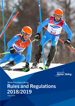 World Para Alpine Skiing Rules and Regulations