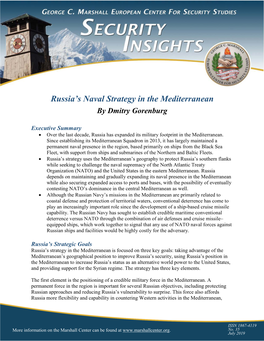 Russia's Naval Strategy in the Mediterranean