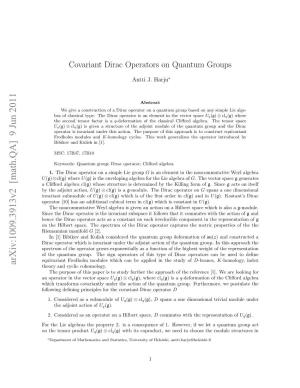 Covariant Dirac Operators on Quantum Groups
